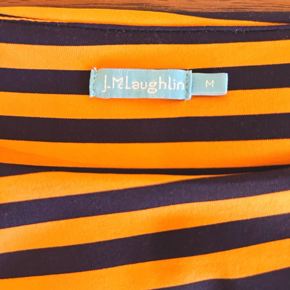 J. McLaughlin Nicola Orange and Navy Dress Gators 
 Miami Syracuse Virginia - Picture 2 of 11